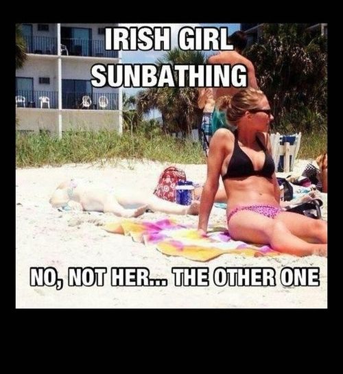 Image result for irish girl tanning meme